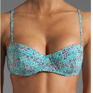 Marc Jacobs Retro Print Jamie Denim Bikini Top M
